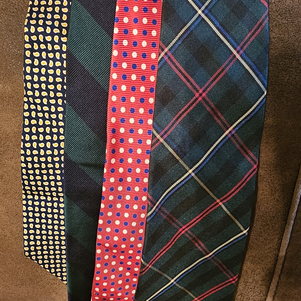 Ralph Lauren Plaid and Polka Dot Ties - Blue, Red, Yellow